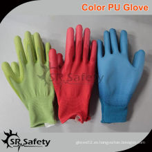 SRSAFETY 13G hizo punto los guantes de nylon de la PU, el color es opcional